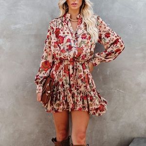 Vici Time After Time Floral Button Down Dress